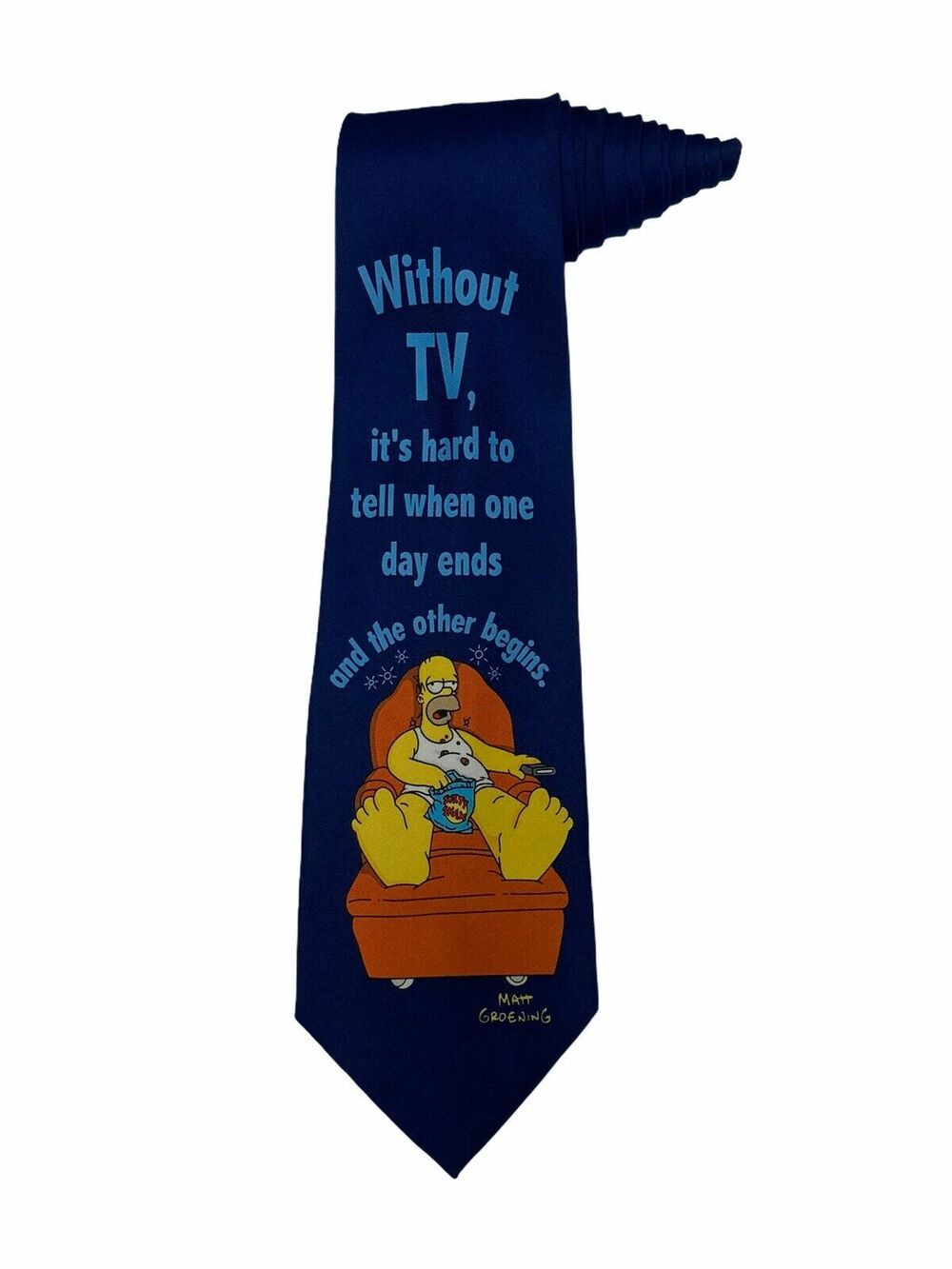 The Simpsons Matt Groeing Homer Without Tv Cartoon Novelty Necktie